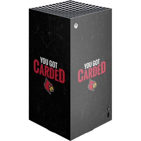 University of Louisville You Got Carded XBox Series X Digital Edition Console Skin